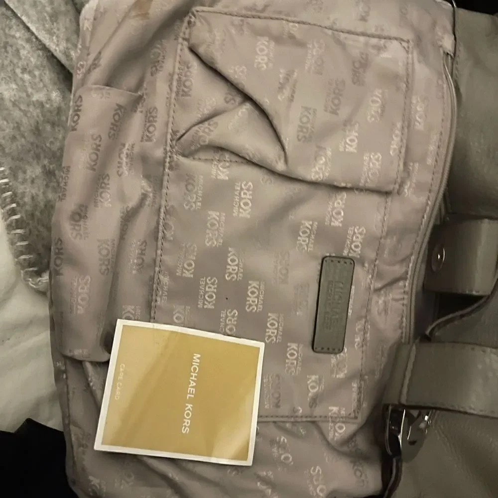 Michael Kors mk grey pebble leather Fulton hobo tote bag/purse/pocketbook